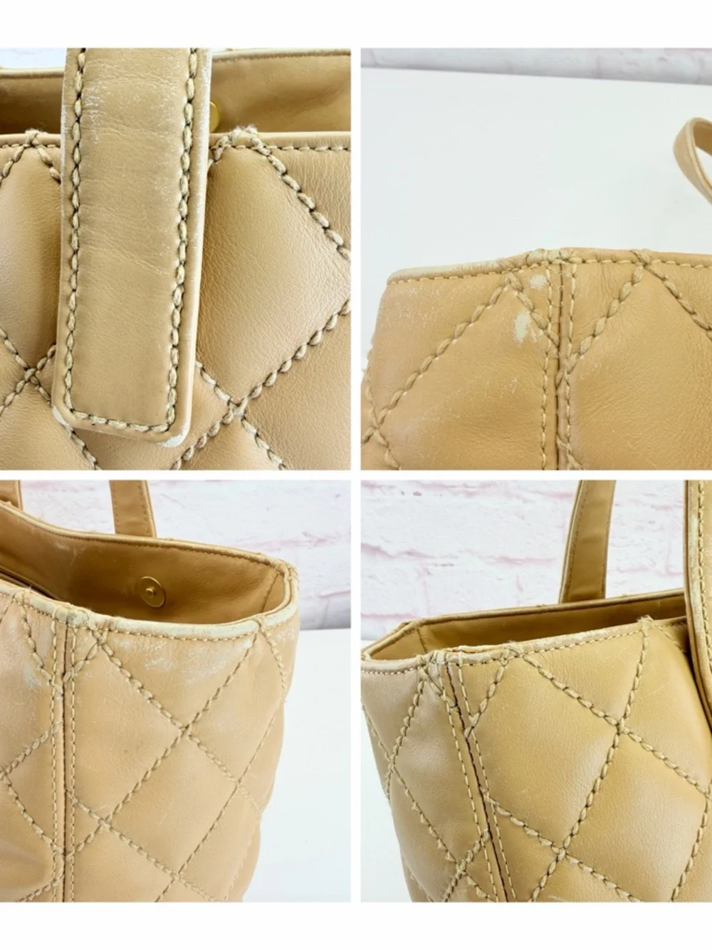 CHANEL Quilted Wild Stitch Tan Calfskin Leather Tote - Picture 16 of 16